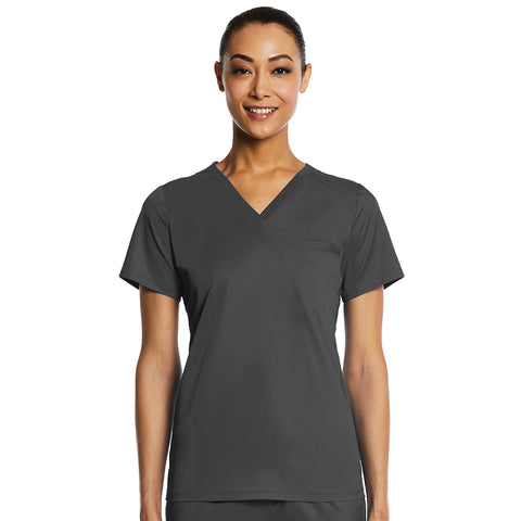 EON by Maevn Women's Sporty V-Neck Solid Scrub Top - 1778