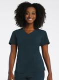 Pure Soft by Maevn Curved V-Neck Solid Top - 1901
