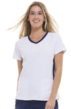 HH360° by Healing Hands Shona Contrast Sporty V-Neck Solid Top - 2296