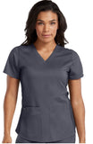 Touch by Med Couture Kerri V-Neck Shirttail Scrub Top - 7459